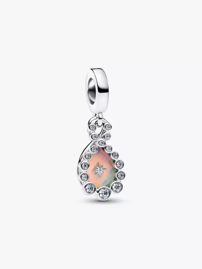 Opaleszierender Infinity-Dangle Charm aus Sterlingsilber