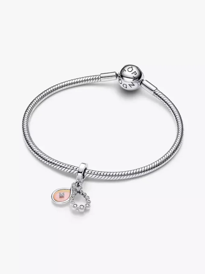 Opaleszierender Infinity-Dangle Charm aus Sterlingsilber