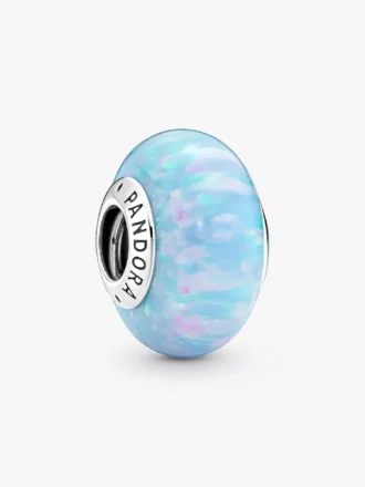 Opaleszierender, ozeanblauer Charm aus Sterlingsilber