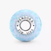 Opaleszierender, ozeanblauer Charm aus Sterlingsilber