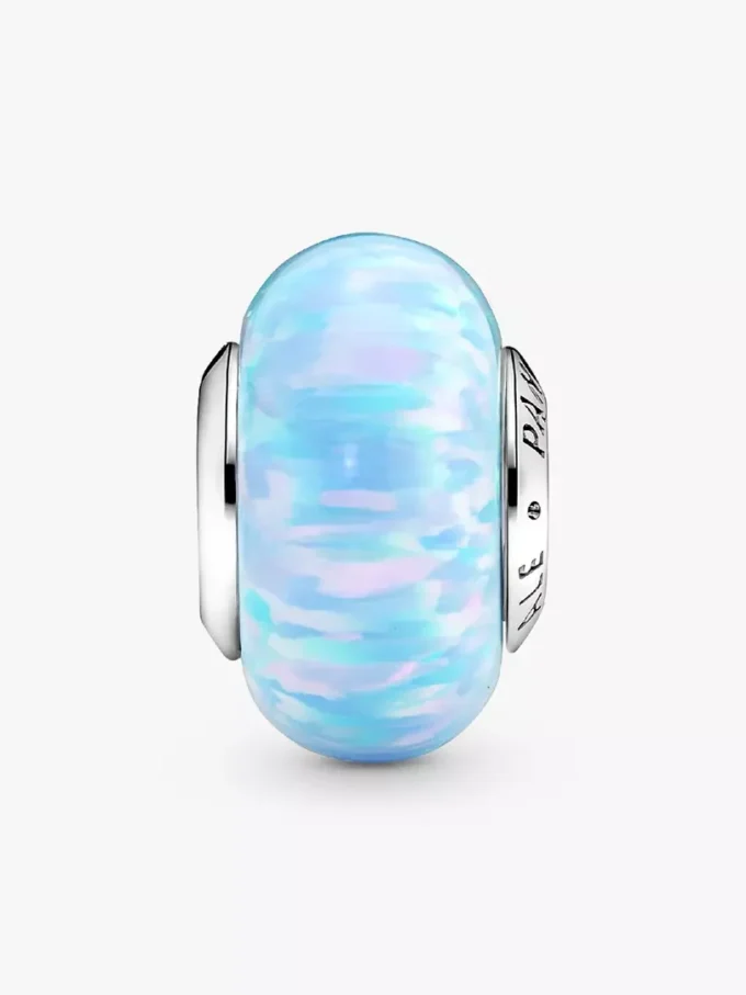 Opaleszierender, ozeanblauer Charm aus Sterlingsilber
