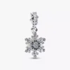 Opalisierender Schneeflocken-Dangle Charm aus Sterlingsilber