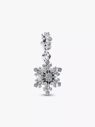 Opalisierender Schneeflocken-Dangle Charm aus Sterlingsilber
