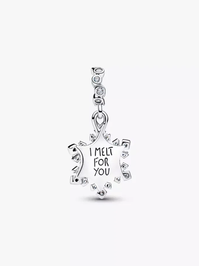 Opalisierender Schneeflocken-Dangle Charm aus Sterlingsilber