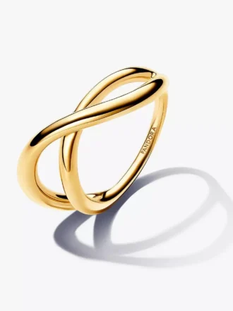 Organisch geformter Infinity-Ring, 14-karätig vergoldet