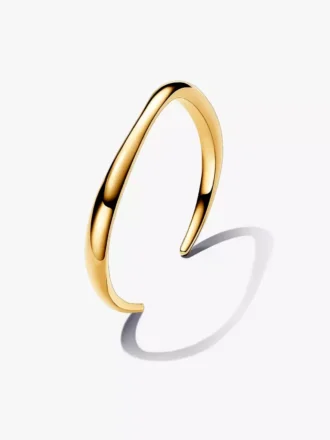 Organisch geformter offener Bangle, 14 Karat vergoldet