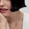 Organisch geformter Pavé-Kreis & behandelte Süßwasser-Zuchtperle Collier-Halskette – Sterlingsilber