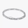 Set aus zwei Armbändern mit kubanischer Kette, Herz- und Ovalmotiven Set aus zwei Armbändern mit kubanischer Kette, Herz- und Ovalmotiven
