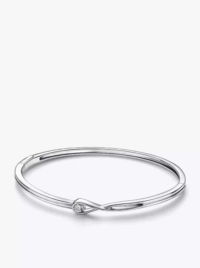Pandora Infinite Bangle aus Sterlingsilber mit Lab-Grown Diamonds, 0,15 Karat insgesamt, Sterlingsilber Pandora Infinite Bangle aus Sterlingsilber mit Lab-Grown Diamonds, 0,15 Karat insgesamt, Sterlingsilber