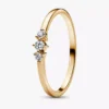 Pandora Era 14-karätiger Goldring mit drei im Labor gezüchteten Diamanten, 0,09 Karat insgesamt, 14-karätiges Gold