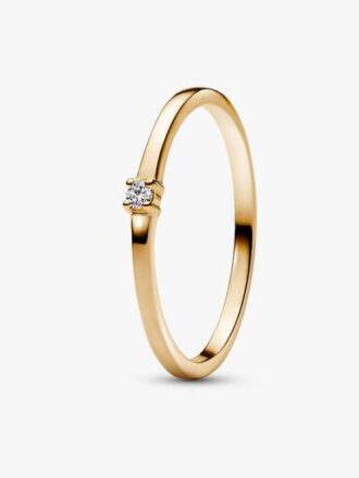 Pandora Era 14-karätiger Goldring mit einem Labor-Diamanten – 0,03 Karat Gesamtgewicht, 14-karätiges Gold