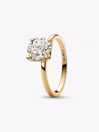Pandora Era 14-karätiger Goldring mit im Labor gezüchtetem Diamanten, 2,00 Karat insgesamt, 14-karätiges Gold