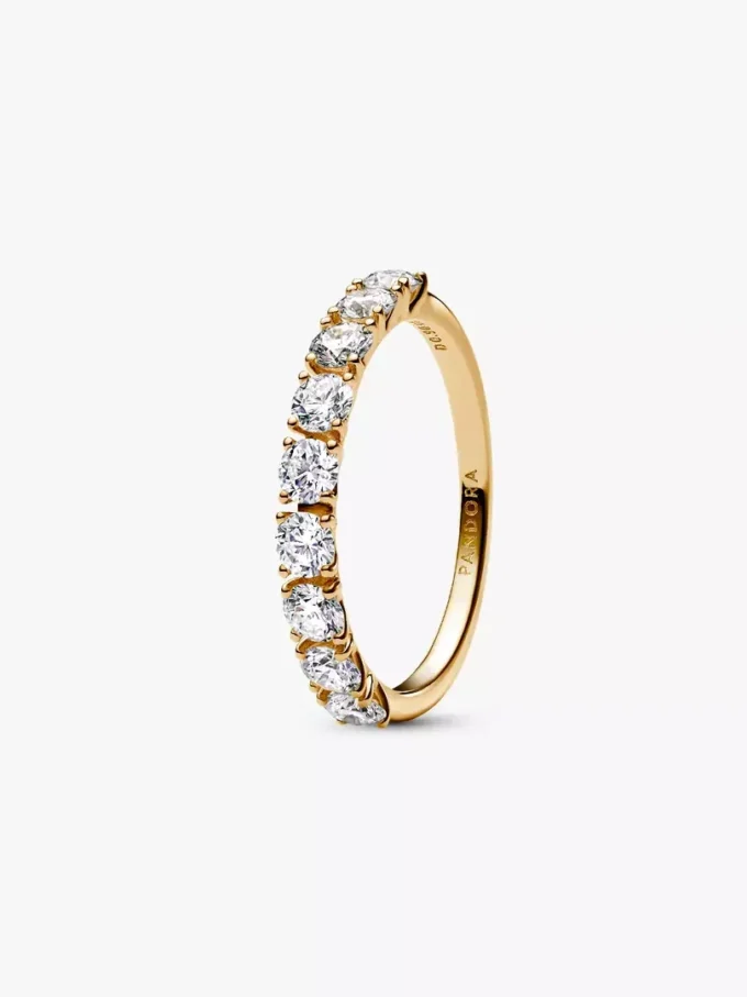 Pandora Era 14-karätiger Goldring mit Lab-Grown Diamonds, Halb-Ewigkeitsring, 0,90 Karat insgesamt, 14-karätiges Gold