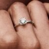 Pandora Era 14-karätiger Weißgold-Ring mit im Labor gezüchtetem Diamanten – 1,00 ct TW, 14-karätiges Weißgold