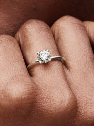 Pandora Era 14-karätiger Weißgold-Ring mit im Labor gezüchtetem Diamanten – 1,00 ct TW, 14-karätiges Weißgold