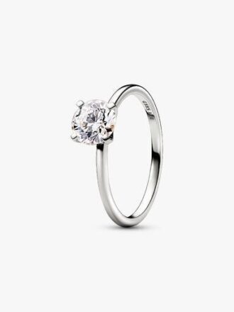 Pandora Era 14-karätiger Weißgold-Ring mit im Labor gezüchtetem Diamanten – 1,00 ct TW, 14-karätiges Weißgold