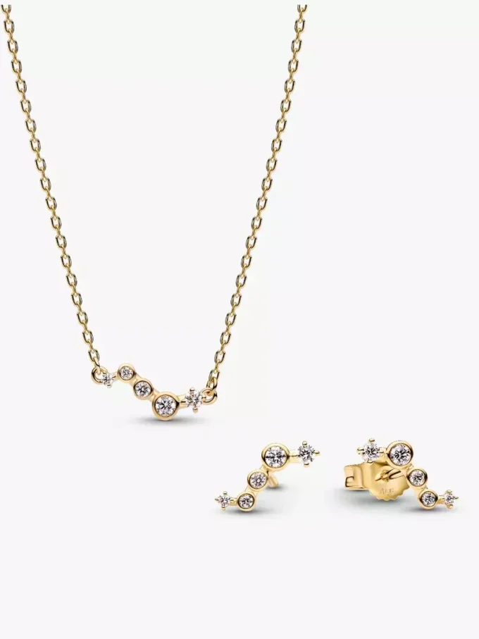 Pandora Era 14-karätiges Gold-Schmuckset mit laborgrownen Diamanttropfen, 2er-Set