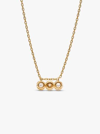 Pandora Era Bezel 14-karätige Gold-Halskette mit dreifachem Anhänger aus Labor-Diamanten – 0,45 ct TW, 14-karätiges Gold Pandora Era Bezel 14-karätige Gold-Halskette mit dreifachem Anhänger aus Labor-Diamanten – 0,45 ct TW, 14-karätiges Gold