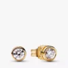 Pandora Era Bezel 14-karätige Gold-Ohrringe mit Lab-Grown Diamonds, 0,30 Karat insgesamt, 14-karätiges Gold