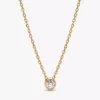 Pandora Era Bezel 14-karätige Goldkette mit Anhänger aus einem im Labor gezüchteten Diamanten, 0,15 Karat, 14-karätiges Gold Pandora Era Bezel 14-karätige Goldkette mit Anhänger aus einem im Labor gezüchteten Diamanten, 0,15 Karat, 14-karätiges Gold