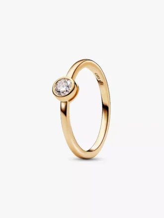 Pandora Era Bezel 14-karätiger Goldring mit im Labor gezüchtetem Diamanten, 0,25 Karat, 14-karätiges Gold