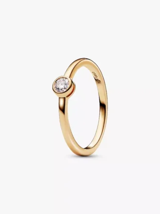 Pandora Era Bezel 14-karätiger Goldring mit synthetischem Diamanten, 0,15 Karat, 14-karätiges Gold
