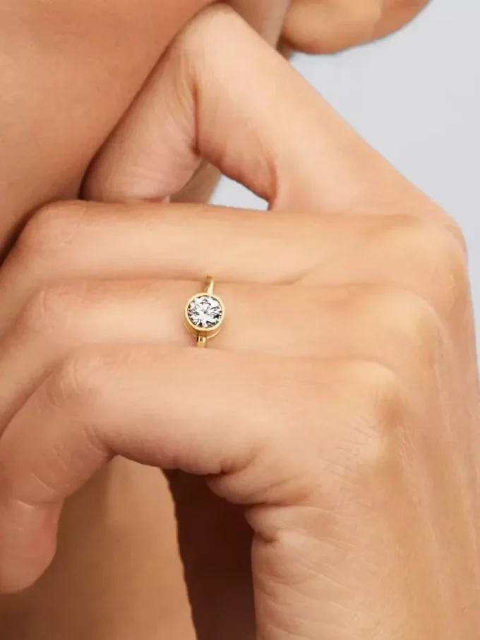 Pandora Era Bezel Lab-Grown Diamond Ring 0,50 ct tw, 14 Karat Gold