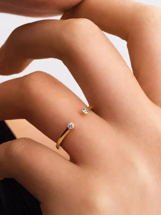 Pandora Era Bezel Ring mit Lab-Grown Diamonds, 0,07 ct insgesamt, 14 Karat Gold