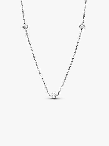 Pandora Era Bezel Sterling-Silber-Halskette mit Lab-Grown-Diamanten – 0,30 ct TW, Sterling-Silber Pandora Era Bezel Sterling-Silber-Halskette mit Lab-Grown-Diamanten – 0,30 ct TW, Sterling-Silber