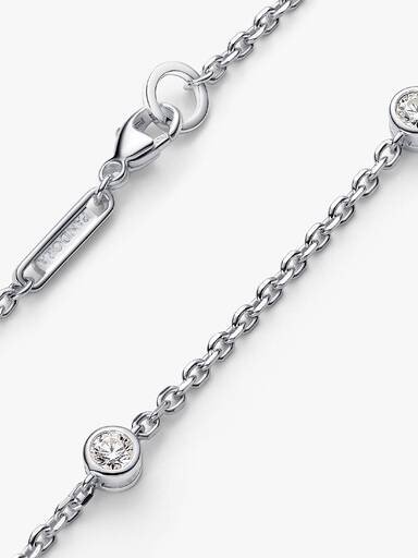 Pandora Era Bezel Sterlingsilber-Armband mit Lab-Grown-Diamanten in Station-Kette – 0,30 ct TW, Sterlingsilber Pandora Era Bezel Sterlingsilber-Armband mit Lab-Grown-Diamanten in Station-Kette – 0,30 ct TW, Sterlingsilber