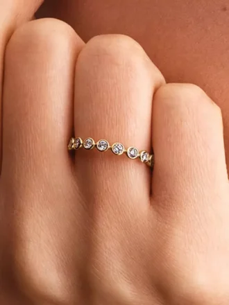 Pandora Era Eternity-Ring mit Lab-Grown Diamonds in Zargenfassung, 0,70 ct insgesamt, 14 Karat Gold