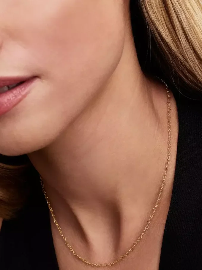 Pandora Era Halskette mit Herzgliedern aus 14 Karat Gold