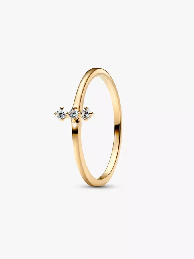 Pandora Era Lab-Grown Diamonds Trio Ring 0,07 ct tw, 14 Karat Gold