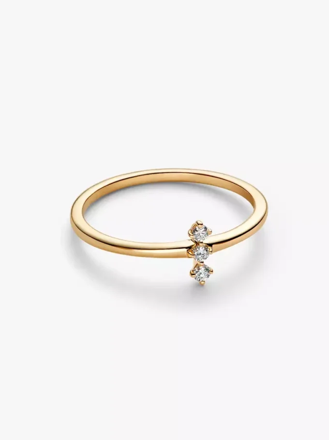 Pandora Era Lab-Grown Diamonds Trio Ring 0,07 ct tw, 14 Karat Gold