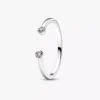 Pandora Era offener Ring mit Lab-Grown Diamonds, 0,07 ct insgesamt, 14 Karat Weißgold