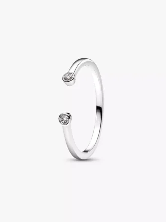 Pandora Era offener Ring mit Lab-Grown Diamonds, 0,07 ct insgesamt, 14 Karat Weißgold