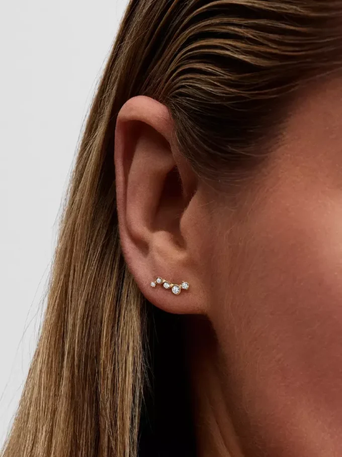 Pandora Era Ohrringe mit im Labor gezüchteten Diamanten in Tropfenform, 0,17 ct insgesamt, 14 Karat Gold