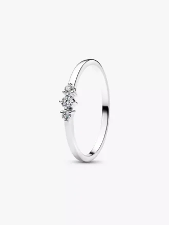 Pandora Era Ring mit drei im Labor gezüchteten Diamanten, 0,09 Karat insgesamt, 14 Karat Weißgold
