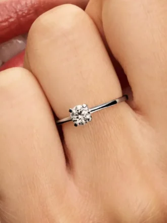 Pandora Era Ring mit im Labor gezüchtetem Diamanten, 0,50 ct TW, 14 Karat Weißgold