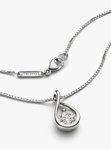 Pandora Infinite 14 Karat Weißgold Halskette mit Anhänger aus Lab-Grown Diamonds – 1,00 Karat Gesamtgewicht, 14 Karat Weißgold Pandora Infinite 14 Karat Weißgold Halskette mit Anhänger aus Lab-Grown Diamonds – 1,00 Karat Gesamtgewicht, 14 Karat Weißgold