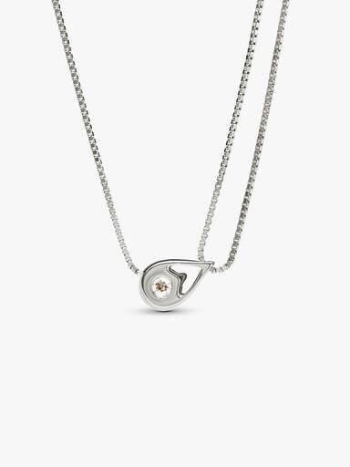 Pandora Infinite 14 Karat Weißgold Halskette mit doppelter Kette und im Labor gezüchtetem Diamanten – 0,75 Karat Gesamtgewicht, 14 Karat Weißgold Pandora Infinite 14 Karat Weißgold Halskette mit doppelter Kette und im Labor gezüchtetem Diamanten – 0,75 Karat Gesamtgewicht, 14 Karat Weißgold
