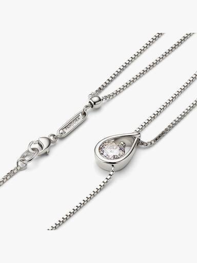 Pandora Infinite 14 Karat Weißgold Halskette mit doppelter Kette und im Labor gezüchtetem Diamanten – 0,75 Karat Gesamtgewicht, 14 Karat Weißgold Pandora Infinite 14 Karat Weißgold Halskette mit doppelter Kette und im Labor gezüchtetem Diamanten – 0,75 Karat Gesamtgewicht, 14 Karat Weißgold