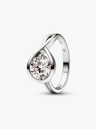 Pandora Infinite 14 Karat Weißgold-Ring mit synthetischem Diamanten – 2,00 Karat Gesamtgewicht, 14 Karat Weißgold
