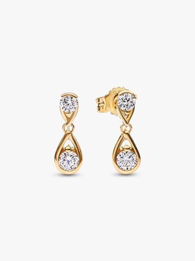 Pandora Infinite 14-karätige Gold-Ohrringe mit zwei Lab-Grown-Diamanten – 0,50 ct TW, 14-karätiges Gold Pandora Infinite 14-karätige Gold-Ohrringe mit zwei Lab-Grown-Diamanten – 0,50 ct TW, 14-karätiges Gold