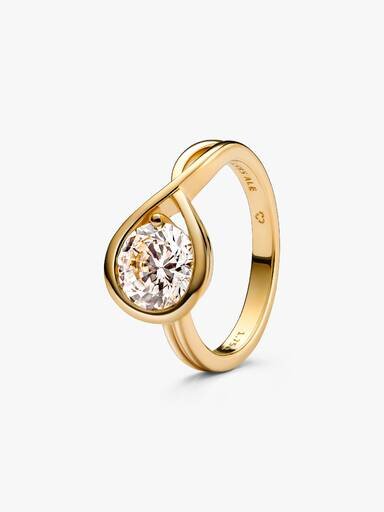 Pandora Infinite 14-karätiger Goldring mit synthetischem Diamanten – 1,75 ct Gesamtgewicht, 14-karätiges Gold Pandora Infinite 14-karätiger Goldring mit synthetischem Diamanten – 1,75 ct Gesamtgewicht, 14-karätiges Gold