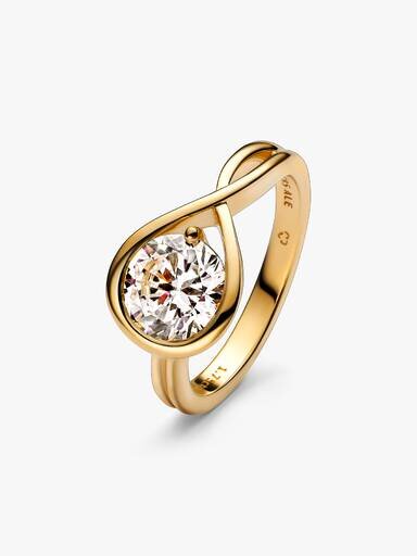 Pandora Infinite 14-karätiger Goldring mit synthetischem Diamanten – 1,75 ct Gesamtgewicht, 14-karätiges Gold Pandora Infinite 14-karätiger Goldring mit synthetischem Diamanten – 1,75 ct Gesamtgewicht, 14-karätiges Gold
