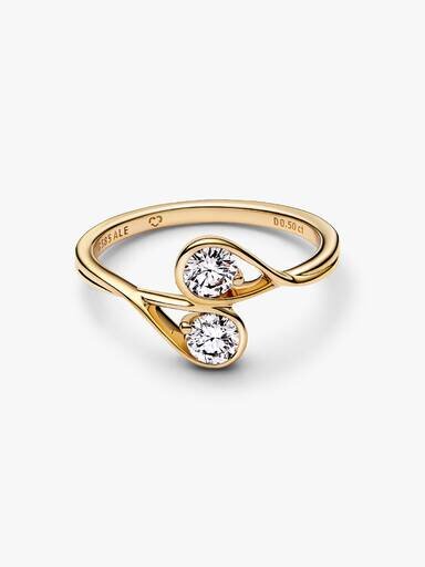 Pandora Infinite 14-karätiger Goldring mit zwei im Labor gezüchteten Diamanten – 0,50 ct TW, 14-karätiges Gold Pandora Infinite 14-karätiger Goldring mit zwei im Labor gezüchteten Diamanten – 0,50 ct TW, 14-karätiges Gold