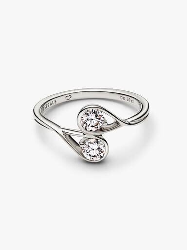 Pandora Infinite 14-karätiger Weißgold-Ring mit zwei im Labor gezüchteten Diamanten – 0,50 ct TW, 14-karätiges Weißgold Pandora Infinite 14-karätiger Weißgold-Ring mit zwei im Labor gezüchteten Diamanten – 0,50 ct TW, 14-karätiges Weißgold