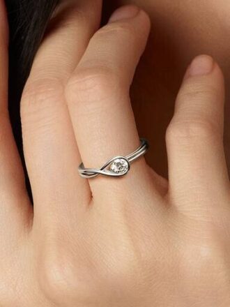 Pandora Infinite 14-karätiger Weißgold-Ring mit synthetischem Diamanten – 0,25 ct TW, 14-karätiges Weißgold