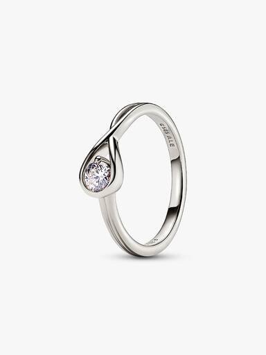 Pandora Infinite 14-karätiger Weißgold-Ring mit synthetischem Diamanten – 0,25 ct TW, 14-karätiges Weißgold Pandora Infinite 14-karätiger Weißgold-Ring mit synthetischem Diamanten – 0,25 ct TW, 14-karätiges Weißgold